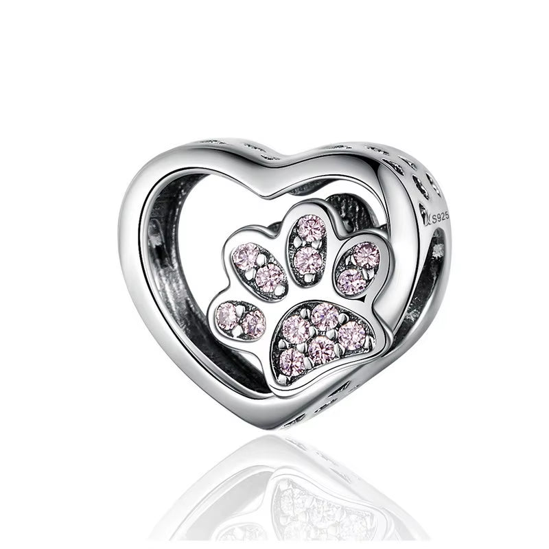 925 Silver Charm Collection 925 Sterling Silver Dazzling CZ Beads Fit Bracelets & Bangles Fine Jewelry BSC039