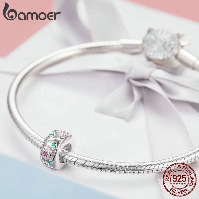 925 Silver Charm Collection 925 Sterling Silver Dazzling CZ Beads Fit Bracelets & Bangles Fine Jewelry BSC039