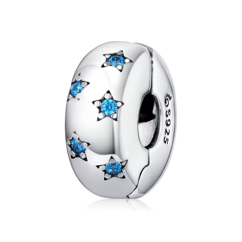 925 Silver Charm Collection 925 Sterling Silver Dazzling CZ Beads Fit Bracelets & Bangles Fine Jewelry BSC039