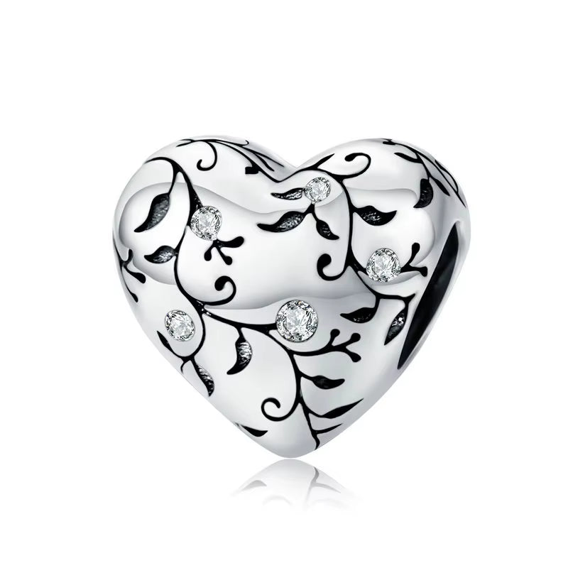 925 Silver Charm Collection 925 Sterling Silver Dazzling CZ Beads Fit Bracelets & Bangles Fine Jewelry BSC039