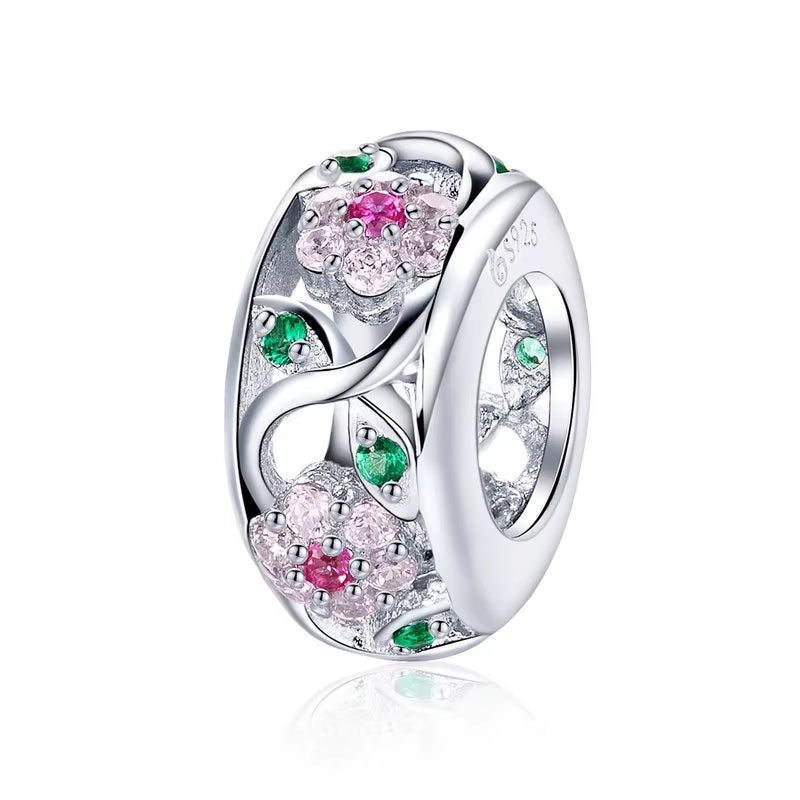 925 Silver Charm Collection 925 Sterling Silver Dazzling CZ Beads Fit Bracelets & Bangles Fine Jewelry BSC039